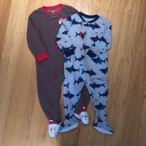 2 Pair of Toddler Footie Pajamas.